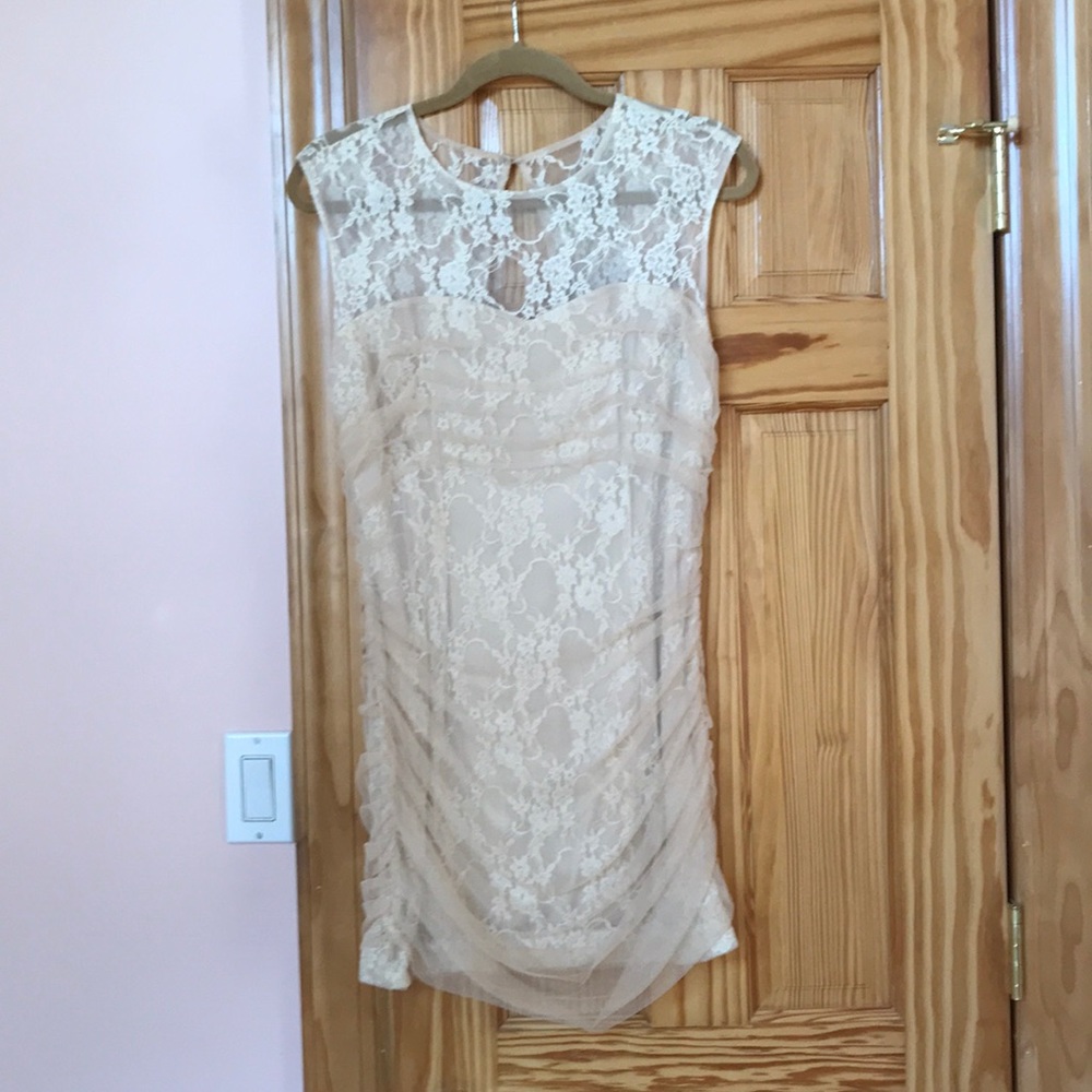 En Creme beige lace Dress